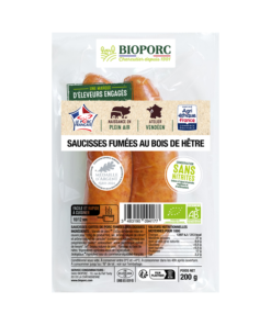 Saucisse fumée conservation sans nitrite x2, 200g