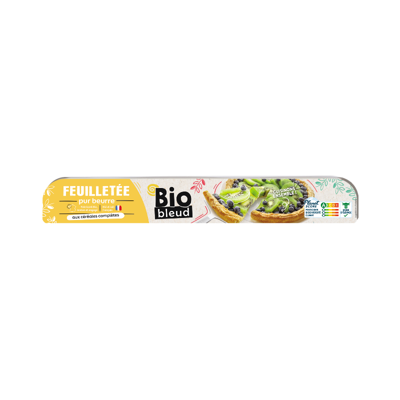 pâte feuilletée pur beurre, aux céréales complètes, ronde prête à dérouler 250g