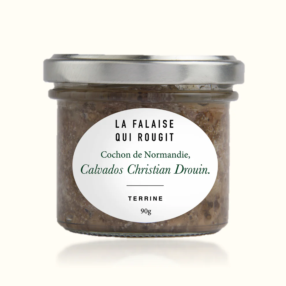 TERRINE DE COCHON DE NORMANDIE CALVADOS DROUIN 90R NON BIO
