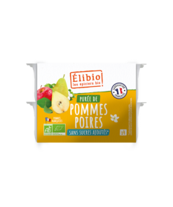 PUREE DE POMME POIRE EN COUPELLE 4*100GR BIO