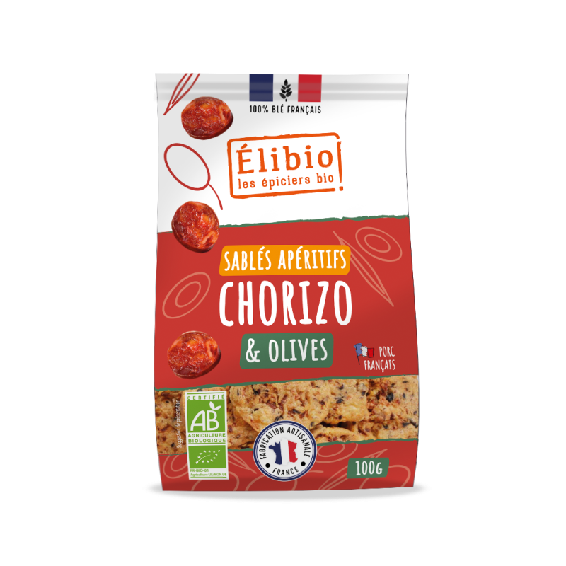 SABLE APERO CHORIZO OLIVES 100GR BIO