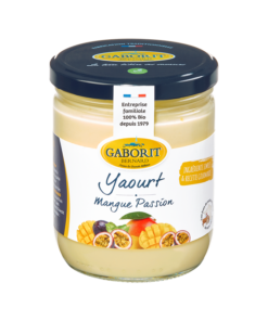 Yaourt brassé mangue passion, pot en verre 400g
